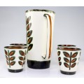 set modernist pentru servirea apei. majolica. atelier Boch Frères . Belgia 1966